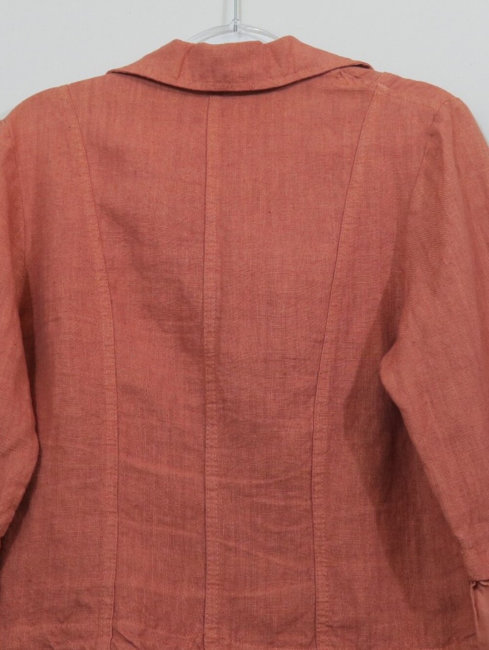 CP Shades Rust Linen Ruffle Blazer Jacket - Picture 6 of 10